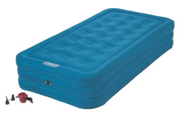 Image of Coleman Airbed Double High Dura Plus Air Mattress W/ 120V Pump Combo, Supports up to 300 lbs, Twin, Blue 2000018323