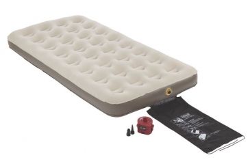 Image of Coleman Airbed Quickbed Plus Single High Air Mattress W/ 4D Pump Combo, Built in Storage, Supports up to 300 lbs, Twin, Tan 2000018357