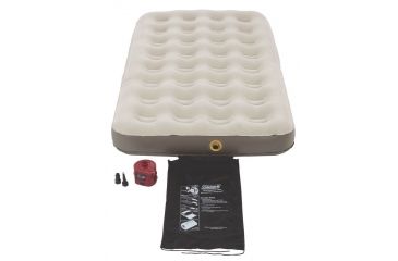 Image of Coleman Airbed Quickbed Plus Single High Air Mattress W/ 4D Pump Combo, Built in Storage, Supports up to 300 lbs, Twin, Tan 2000018357