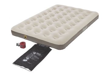 Image of Coleman Airbed Quickbed Plus Single High Air Mattress W/ Built in Storage, 4D Pump Combo, Supports up to 600 lbs, Full, Tan 2000018358