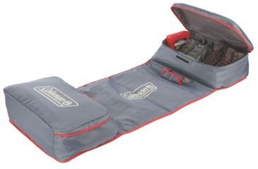 Image of Coleman Carry-All Camp Mat, Storage Bag, Two Zippered Compartments, Gray / Red 2000019396