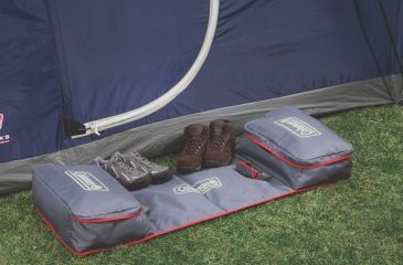 Image of Coleman Carry-All Camp Mat, Storage Bag, Two Zippered Compartments, Gray / Red 2000019396