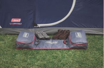 Image of Coleman Carry-All Camp Mat, Storage Bag, Two Zippered Compartments, Gray / Red 2000019396