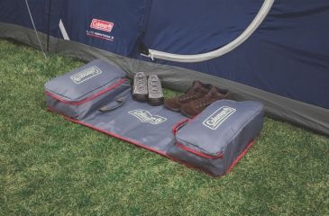 Image of Coleman Carry-All Camp Mat, Storage Bag, Two Zippered Compartments, Gray / Red 2000019396