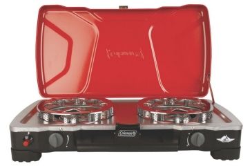 Image of Coleman Fyre Cadet 2-Burner Propane Camping Stove, Red 2000017462