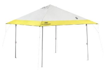 Image of Coleman Instant Eaved Canopy Shelter, Center Height 8 ft 8 in, White / Yellow, 10 ft x 10 ft 2000014346