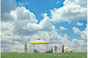 Image of Coleman Instant Eaved Canopy Shelter, Center Height 8 ft 8 in, White / Yellow, 10 ft x 10 ft 2000014346