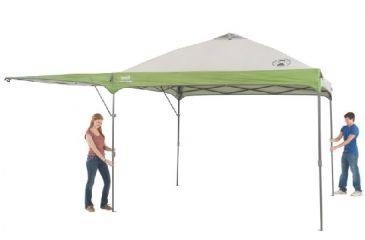 Image of Coleman Instant Shelter W/ Swingwall, White / Green, 10 x 16 ft 2000010008