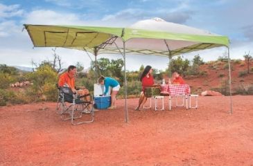 Image of Coleman Instant Shelter W/ Swingwall, White / Green, 10 x 16 ft 2000010008