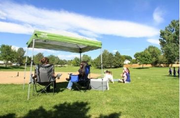 Image of Coleman Instant Sun Canopy Shelter, White / Green, 7 ft x 5 ft 2000012221