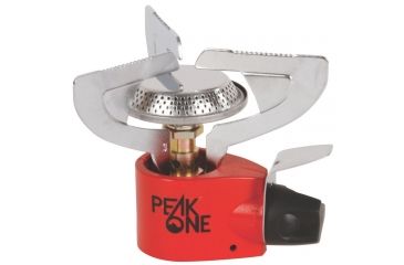 Image of Coleman Peak1 Butane/Propane 1-Burner Backpacking Stove, 10,000 BTU, Match-Light Ignition, Red 2000020924