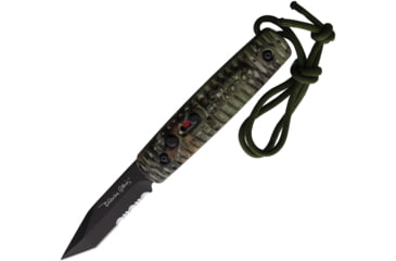 Image of Colonial Auto Ranger Button Lock Automatic Folding Knives 2.75in, Black Oxide Coated Partially Serrated Stainless Tanto Blade, Mossy Oak Camo Handle, COL114