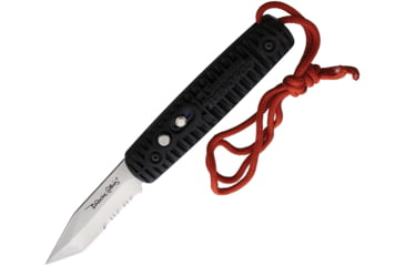 Image of Colonial Auto Ranger Button Lock Automatic Folding Knives 2.75in, Partially Serrated Tanto Blade, Black Handle, COL106