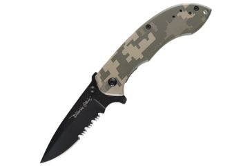 Image of Colonial Quick Flick Folding Knife, 3.375in, Serrated, Digital camo G10 Handle COL7002