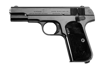 Image of Colt 1908 Pistol, .380 ACP, 3.75 in barrel, blued finish steel frame, black checkered rubber grip, blowback operated semi-auto, fixed blade and notch, type iii, 7 round magazine, 1908-1-FRRMPG