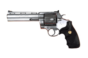 Image of Colt Anaconda Revolver, .44 Remington Magnum, 6 in barrel, stainless steel frame, rubber combat grip, revolving chamber, red ramp front, adj. white outline rear, 6 round cylinder, Anaconda-44-1-FRRMPG