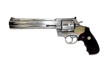 Image of Colt Anaconda Revolver, .45 Colt, 8 in barrel, stainless steel frame, rubber combat grip, revolving chamber, red ramp front, adj. white outline rear, 6 round cylinder, Anaconda-45-2-FRRMPG
