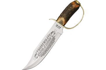 Image of Colt Confederate D Guard Bowie Fixed Blade Knife, 10.375in, Bowie, Round Design Stag Handle CT827