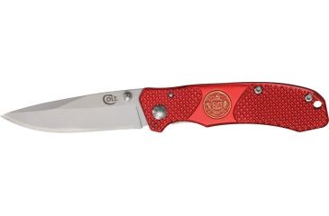 Image of Colt Fire Fighter Linerlock Folding Knife, 2.5in, Stainless Blade, Red Anodized Aluminum Handle CT518