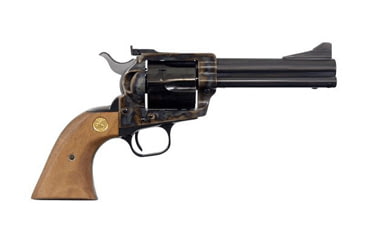 Image of Colt New Frontier Revolver, .44 Special, 4.75 in barrel, color case hardened steel frame, walnut with medallion grip, revolving chamber, patridge front, adjustable rear, 6 round cylinder, NF-44-1-FRRMPG