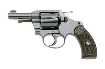 Image of Colt Pocket Positive Revolver, .32 S&amp;W Long, 2.5 in barrel, blued finish steel frame, hard rubber grip, revolving chamber, fixed blade and notch, 6 round cylinder, Pocket Positive-1-FRRMPG