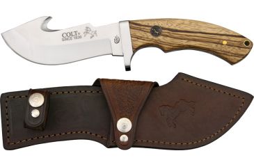 Image of Colt Serengeti Skinner Fixed Blade Knife, 4.75in, Guthook Blade, Zebra Wood Handle CT7Z