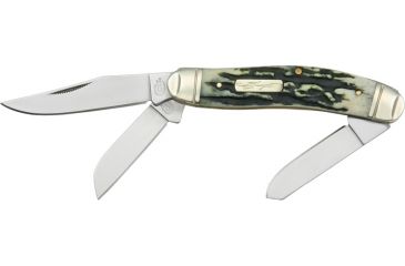 Image of Colt Sowbelly Stockman Black Folding Knife, 3.75in, Clip/Spey/Sheepsfoot Blade, Stag Bone Handle CT248