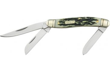 Image of Colt Stockman Black Stag Bone Folding Knife,Clip/Spey/Sheepsfoot Blade, Stag Bone Handle CT243