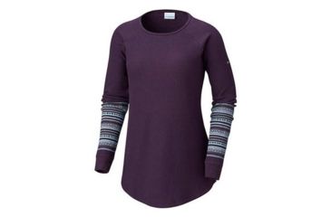 Image of Columbia Along the Gorge Printed Crew, Dark Plum, Extra Small - Womens, 1803441506-XS