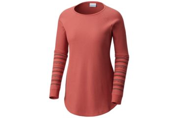 Image of Columbia Along the Gorge Printed Crew, Rose Dust, 1X - Womens, 1803442677-1X