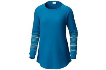 Image of Columbia Along the Gorge Printed Crew Top - Womens, Lagoon, Extra Small, 1803441457-XS