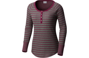 Image of Columbia Along the Gorge Thermal Henley Long Sleeve Top - Women's-Dark Raspberry-Small