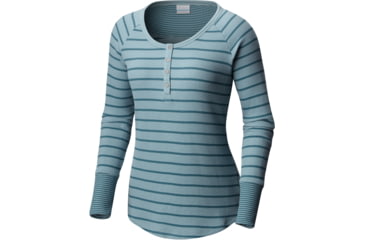 Image of Columbia Along the Gorge Thermal Henley Long Sleeve Top - Women's-Stone Blue-X-Small