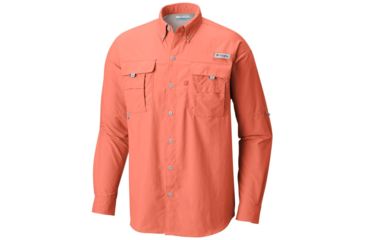 Image of Columbia Bahama II Long Sleeve Shirt - Mens, Bright Peach, Small, 1011621801-S