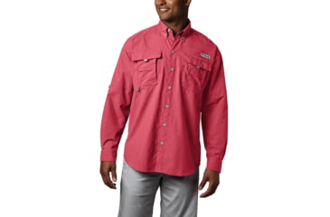 Image of Columbia Bahama II Long Sleeve Shirt - Mens, Sunset Red, Extra Small, 101162-683-XS