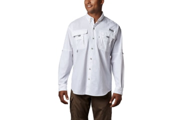 Image of Columbia Bahama II Long Sleeve Shirt - Mens, White, Extra Small, 101162-100-XS