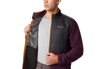 Image of Columbia Basin Butte Fleece Full Zip - Mens, Black Cherry, Shark, Medium, 1861601522-M