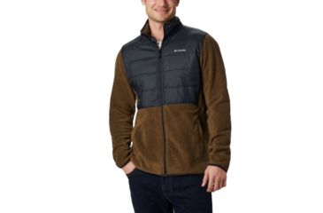 Image of Columbia Basin Butte Fleece Full Zip - Mens, Olive Green, Black, Small, 1861601319-S