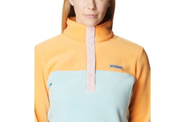 Image of Columbia Benton Springs Half Snap Fleece Pullover - Womens, Aqua Haze/Sunset Peach/Dusty Pink, Large, 1860991321AaHzSstPhDstPkL