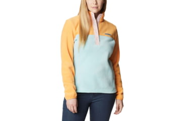 Image of Columbia Benton Springs Half Snap Fleece Pullover - Womens, Aqua Haze/Sunset Peach/Dusty Pink, Large, 1860991321AaHzSstPhDstPkL