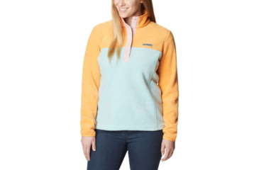 Image of Columbia Benton Springs Half Snap Fleece Pullover - Womens, Aqua Haze/Sunset Peach/Dusty Pink, Large, 1860991321AaHzSstPhDstPkL