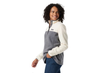 Image of Columbia Benton Springs Half Snap Fleece Pullover - Womens, City Grey Heather/Chalk, Large, 1860991023CityGryHth,ChalkL
