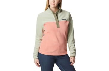 Image of Columbia Benton Springs Half Snap Fleece Pullover - Womens, Faded Peach/Safari/Stone Green, Medium, 1860991852FddPhSfrStnGnM