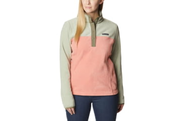 Image of Columbia Benton Springs Half Snap Fleece Pullover - Women's, Faded Peach/Safari/Stone Green, Medium, 1860991852FddPhSfrStnGnM