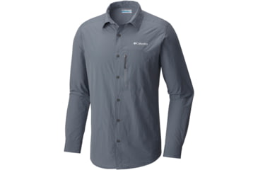 Image of Columbia Featherweight Hike Long Sleeve Shirt - Men's -Grey Ash-Small