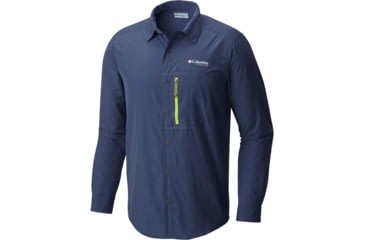 Image of Columbia Featherweight Hike Long Sleeve Shirt - Men's -Zinc/Voltage-Small