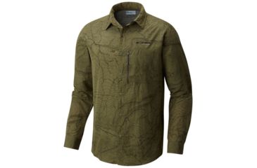 Image of Columbia Featherweight Hike Long Sleeve Shirt - Mens, Mosstone Print, M 1654401302M