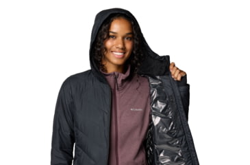 Image of Columbia Heavenly Long Hooded Jacket - Womens, Black, L, 1738161-012-L