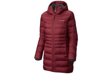 Image of Columbia Hellfire Mid Down Hooded Jacket - Women's-Chianti-Medium