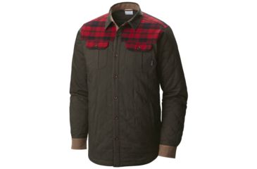 Image of Columbia Kline Falls Shirt Jacket - Men's-Buffalo/Mountain Red Plaid-Small